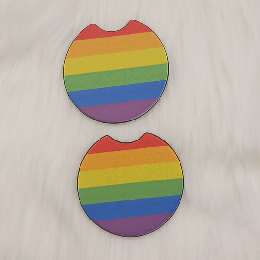 Rainbow car coasters