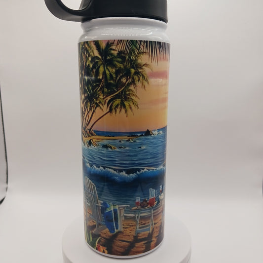 Beach scene sports bottle