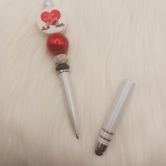 Lucy heart beaded pen and stylus