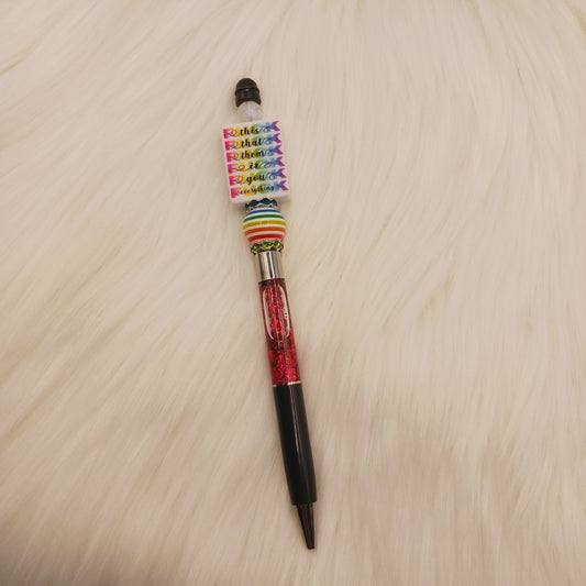 F this that them... Beaded snowglobe pen