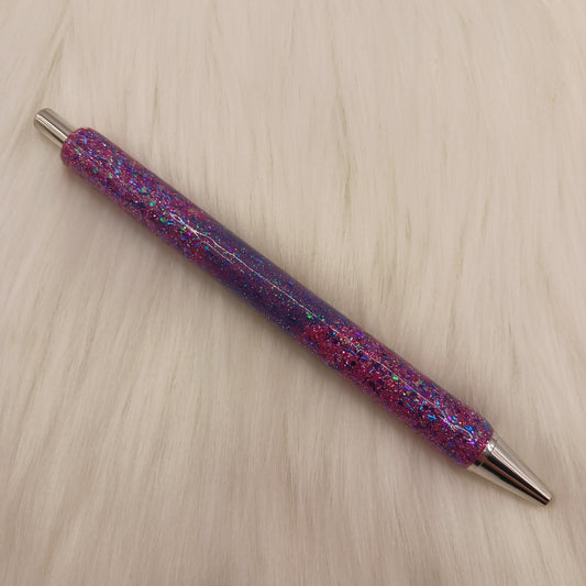 Pink purple and blue glitter epoxy pen