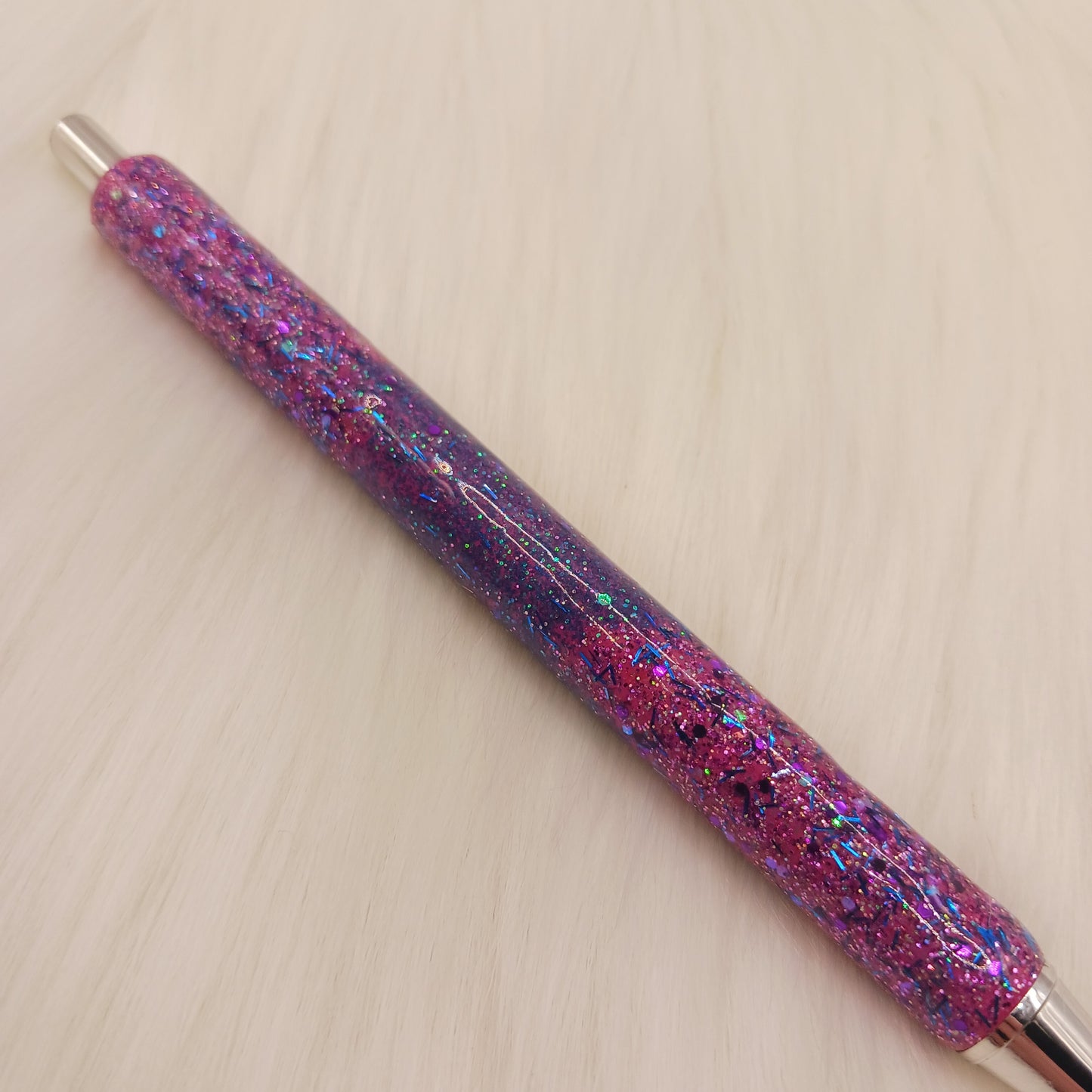 Pink purple and blue glitter epoxy pen