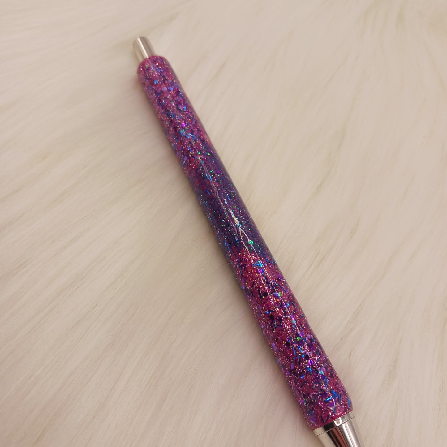 Pink purple and blue glitter epoxy pen