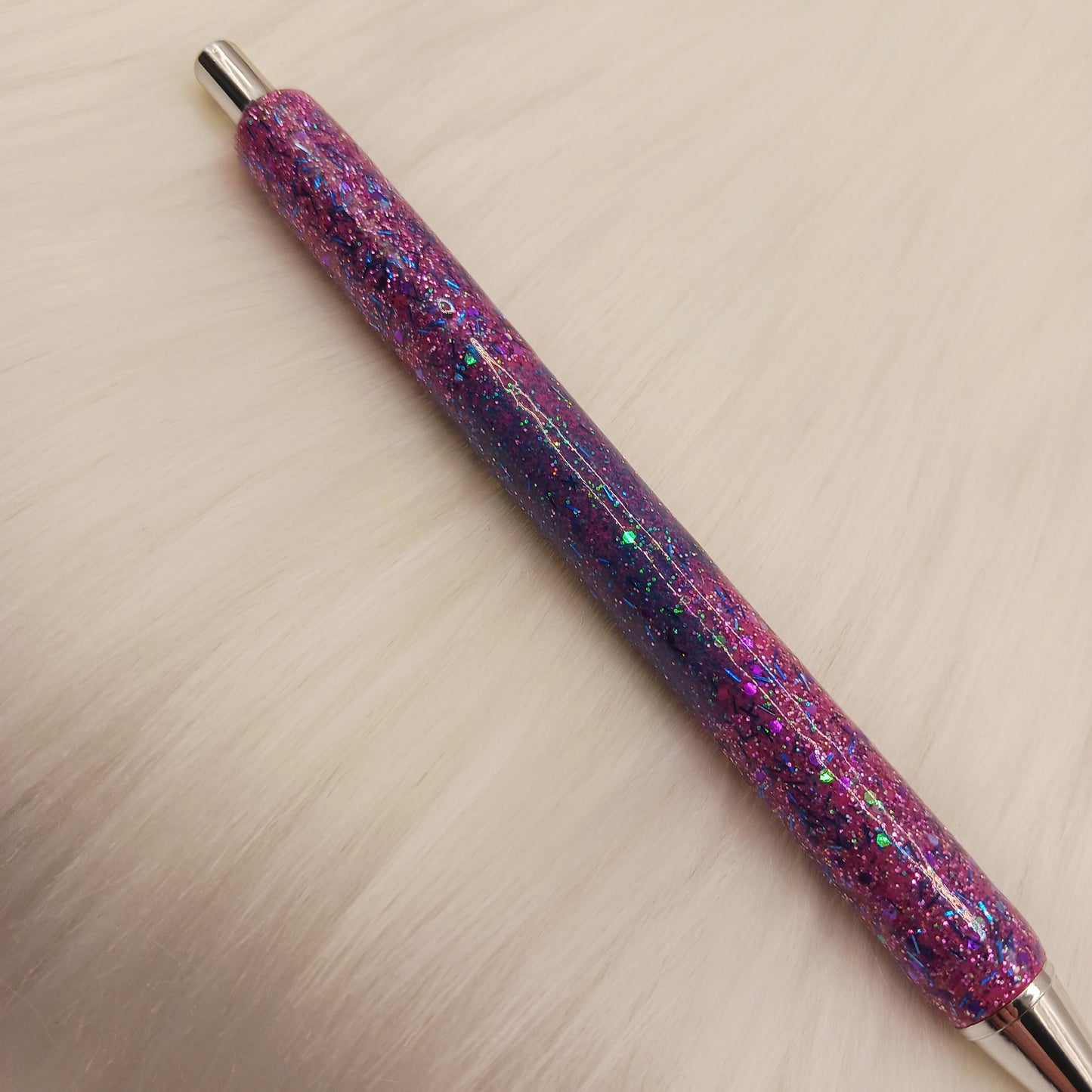 Pink purple and blue glitter epoxy pen