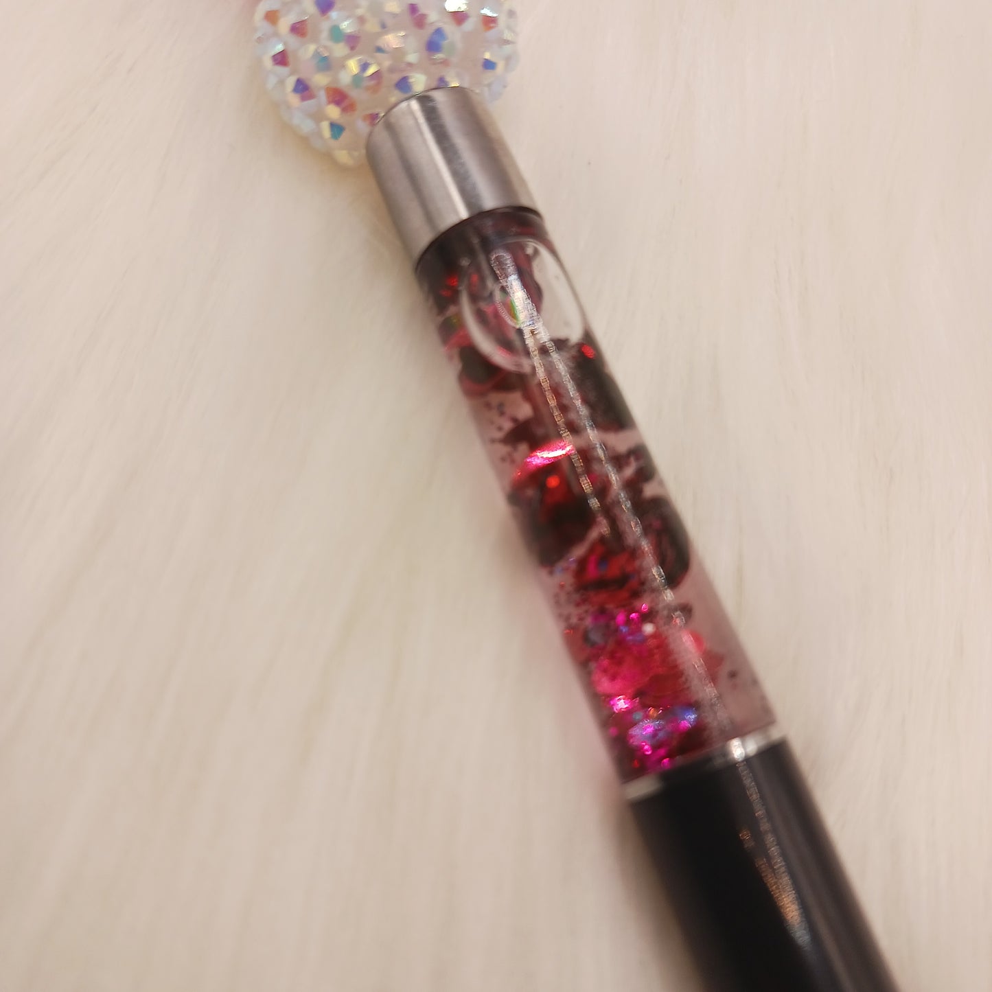 Nurse fuel beaded glitter snowglobe pen