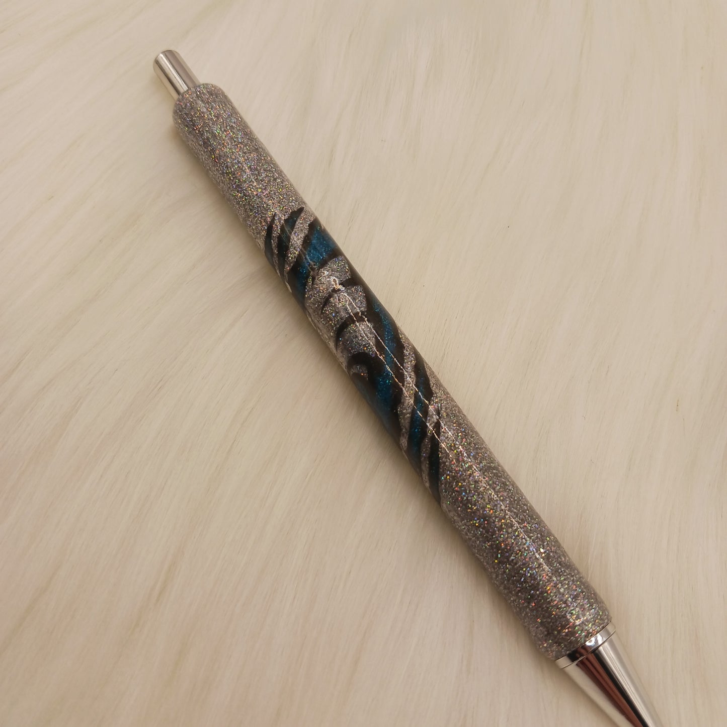 Philadelphia team silver glitter epoxy pen