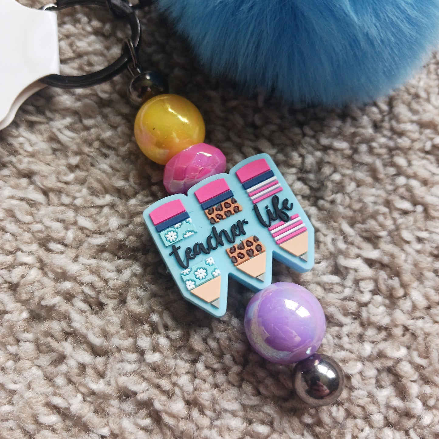 Teacher life keychain set