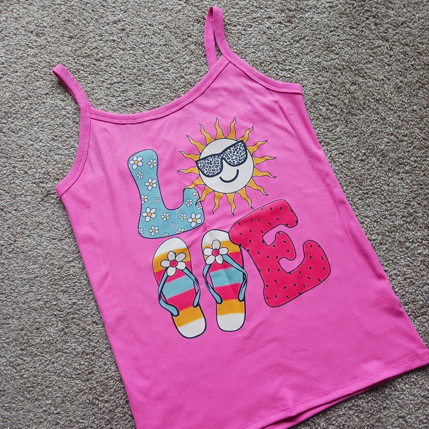 Pink love summer Tank top