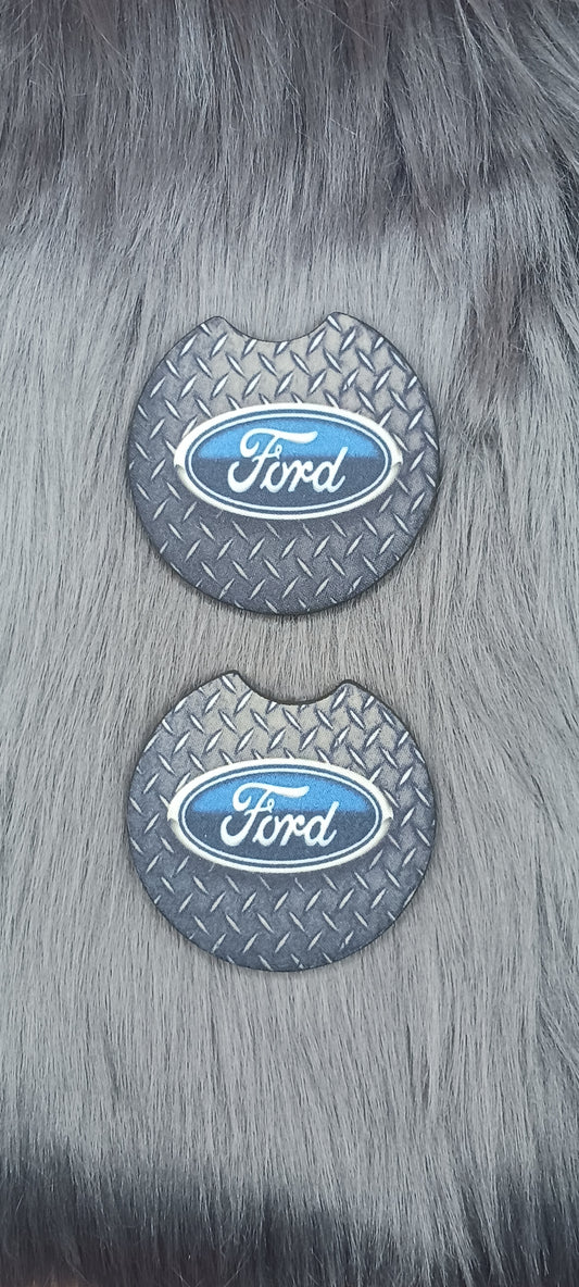 Metal F.o.r.d car coasters