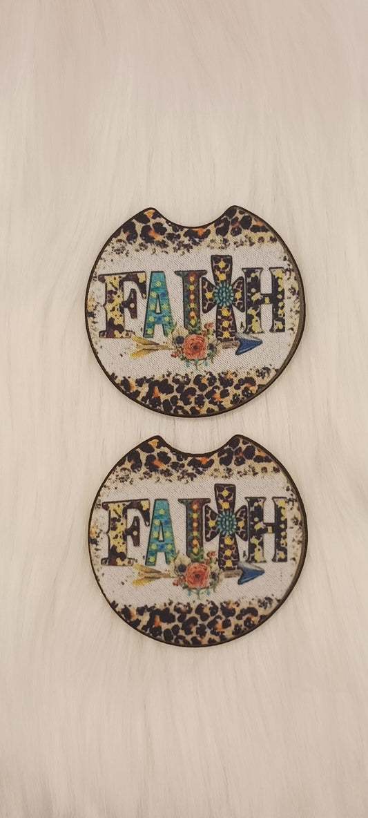 Faith car coasters