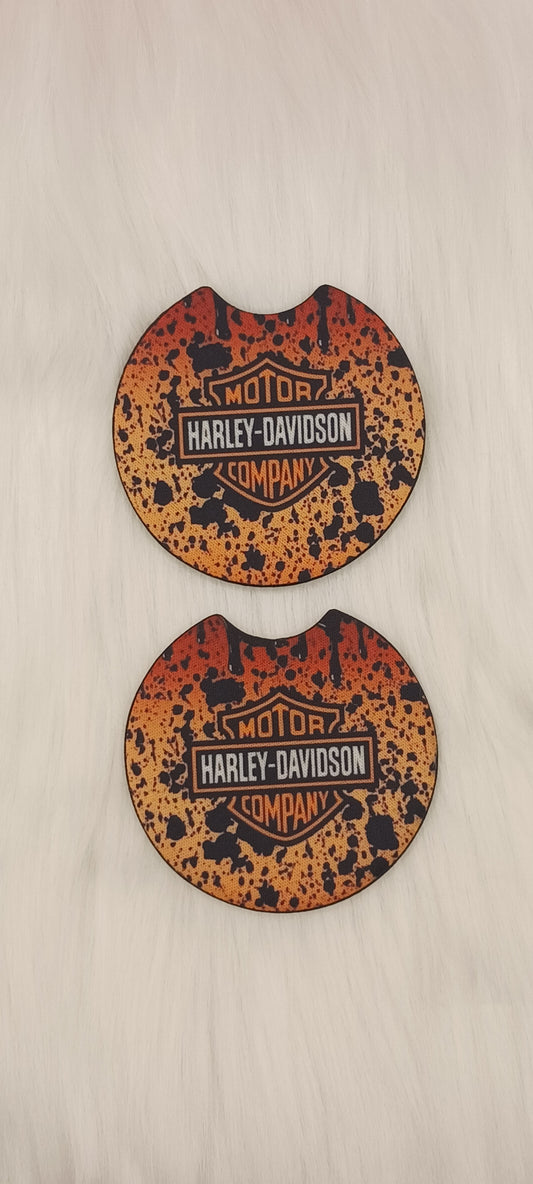 HD orange drip car coasters