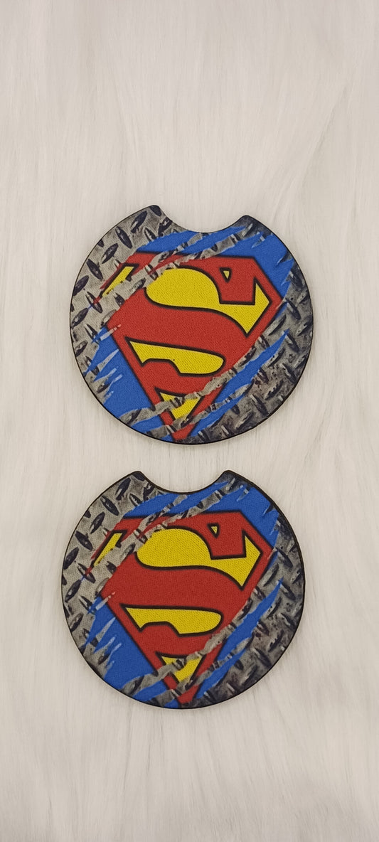 Man of super powers car coasters