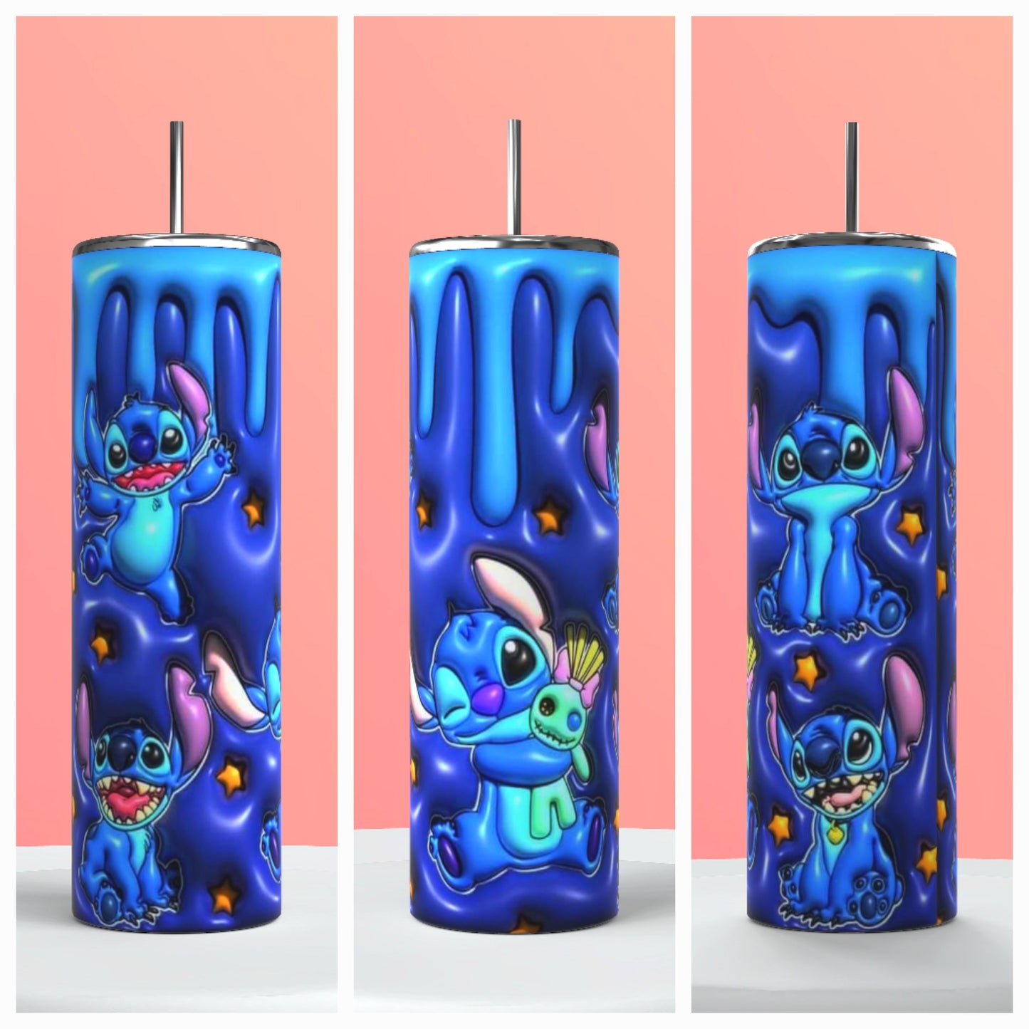 Blue drip alien tumbler