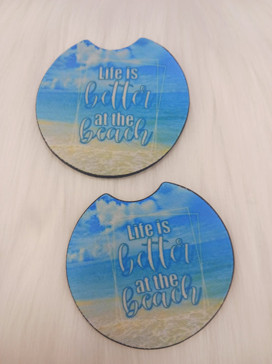 Life is better at the beach car coasters