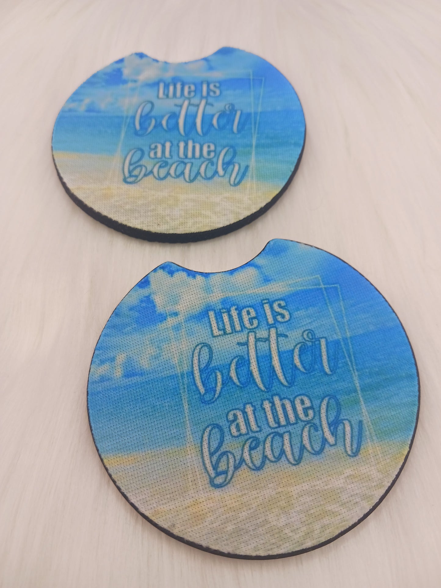 Life is better at the beach car coasters