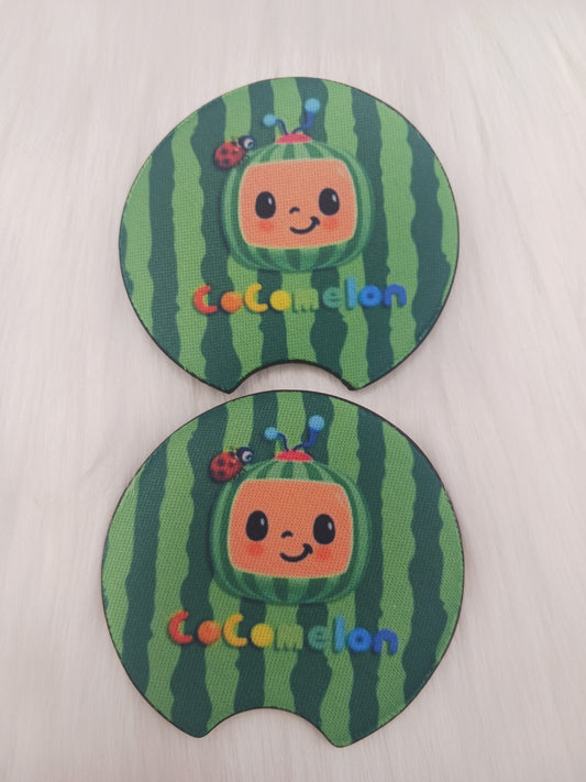 Kids watermelon cartoon character car coasters