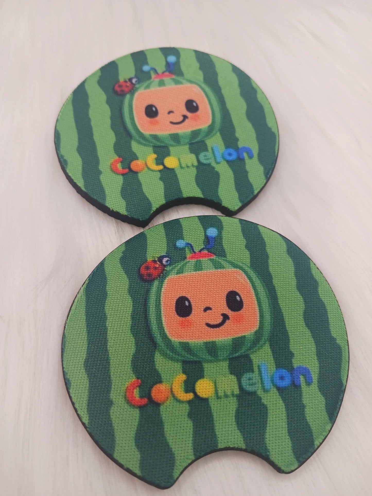 Kids watermelon cartoon character car coasters