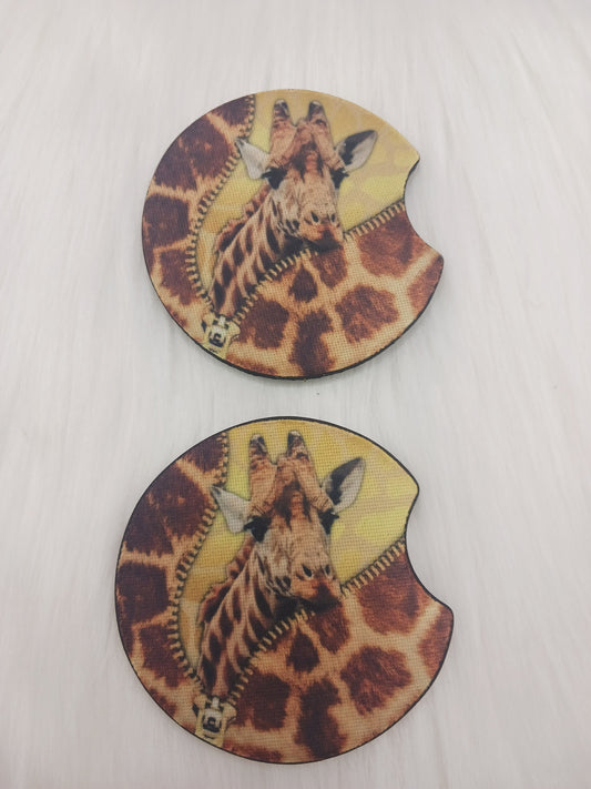 Giraffe zipper car coasters