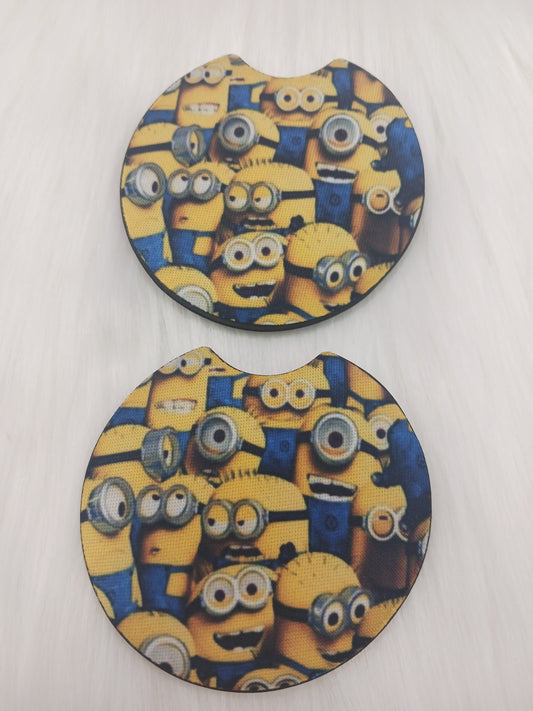 Yellow movie character car coasters