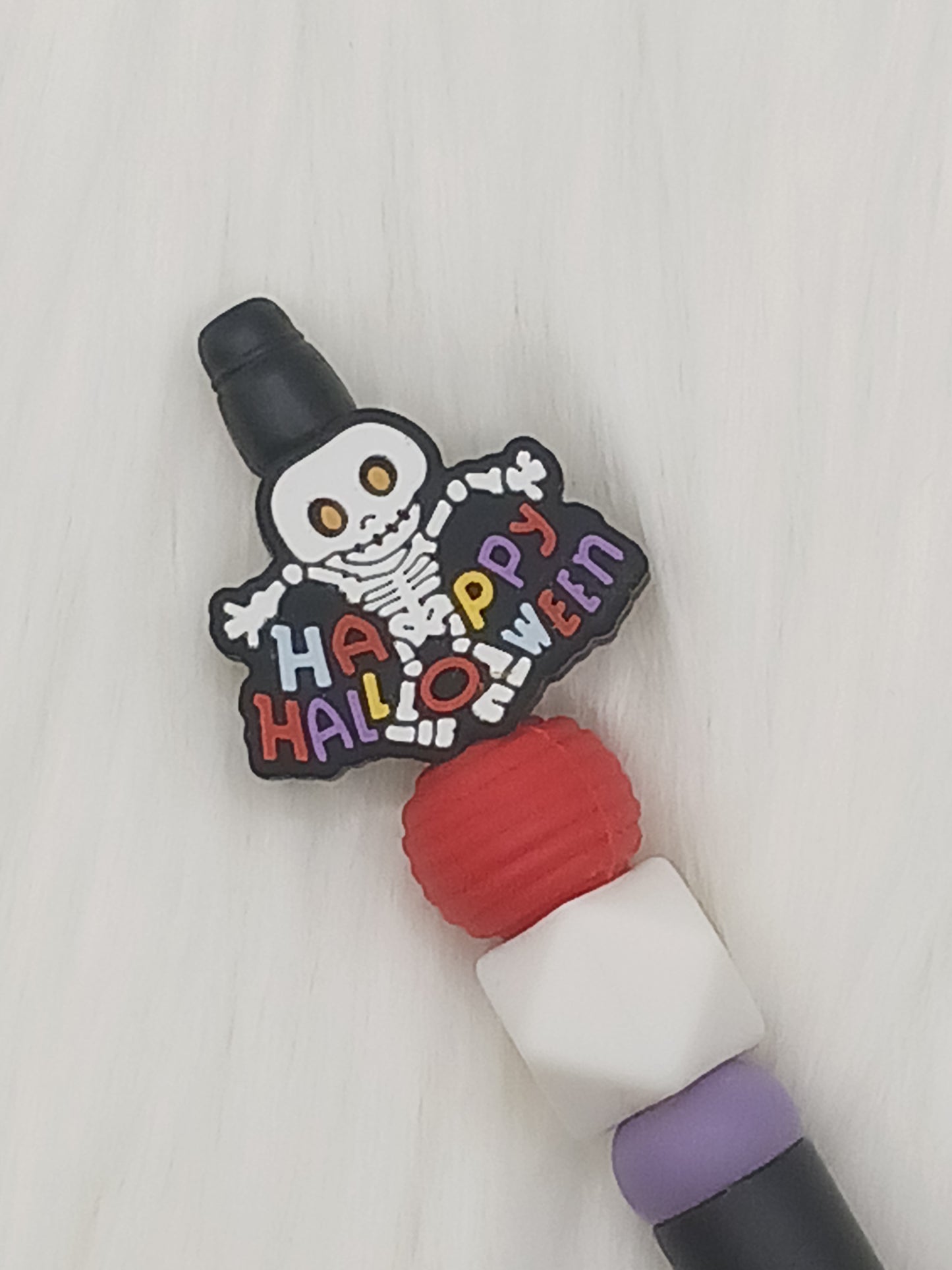 Halloween skeleton beaded pen