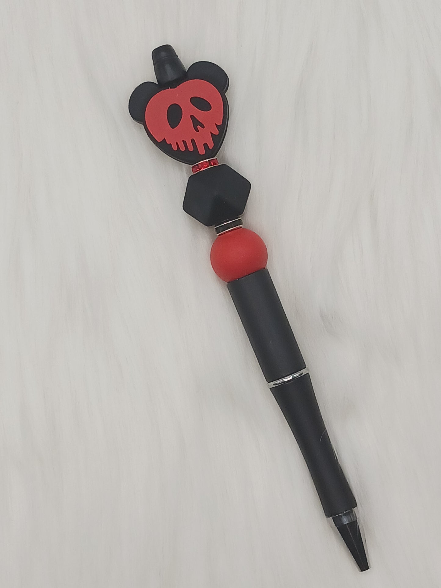 Black and red Halloween mouse beaded pen