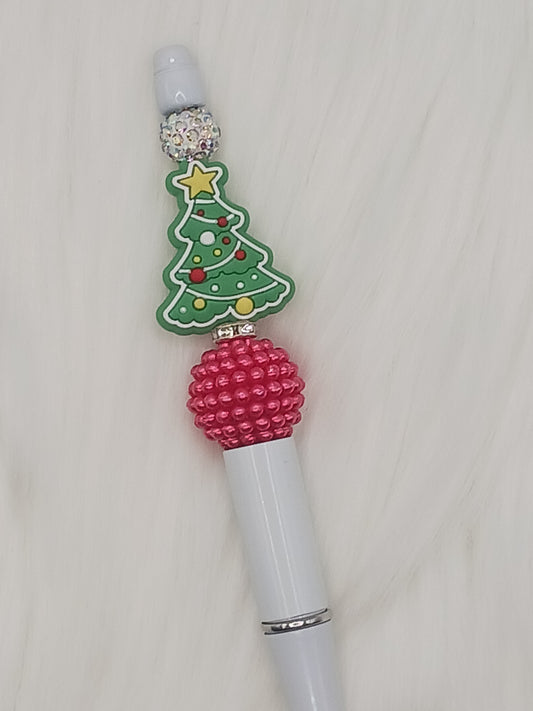 Christmas tree beaded pen