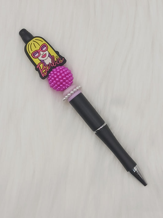 Blonde girl doll beaded pen