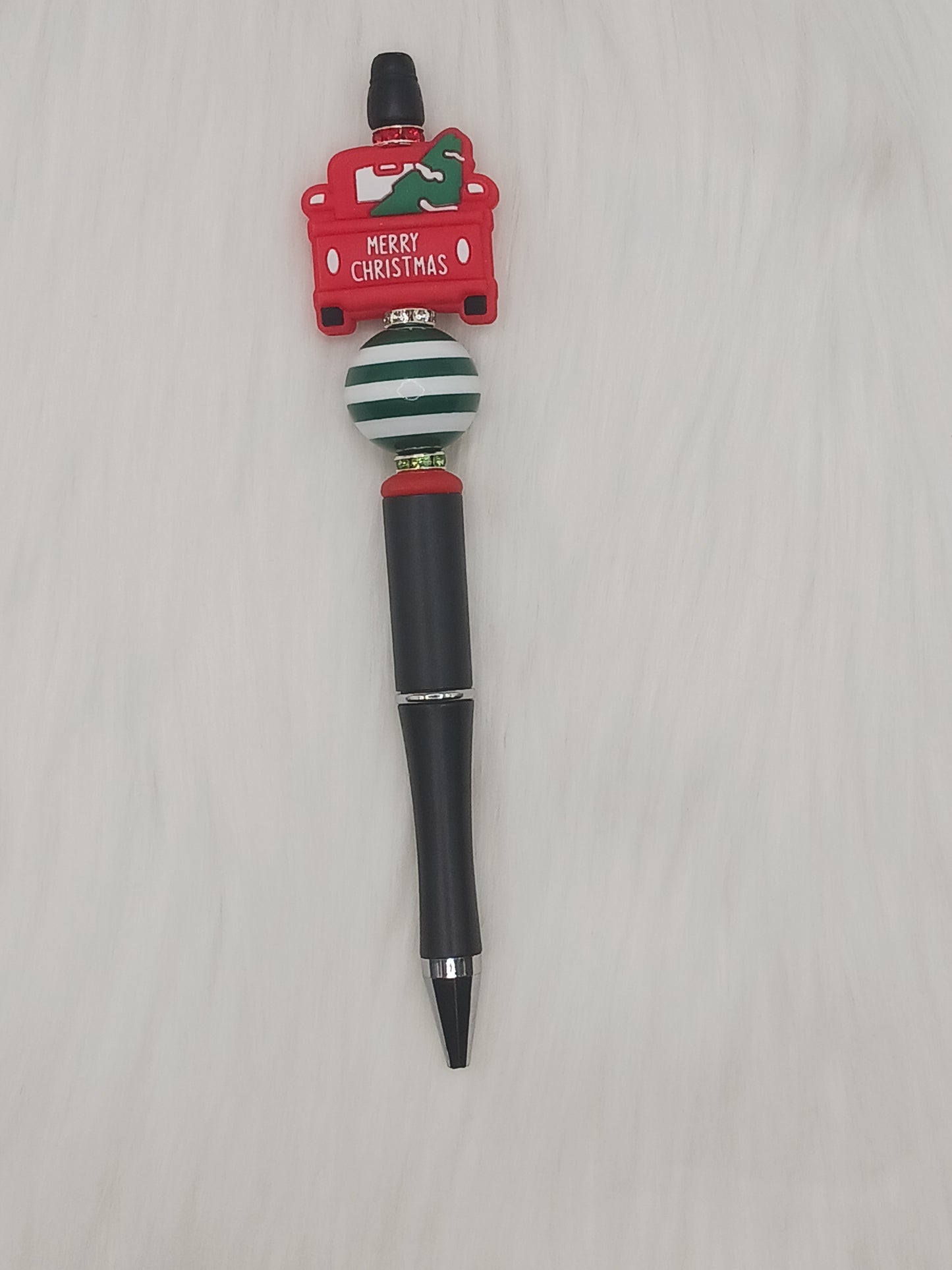 Merry Christmas truck beaded pen