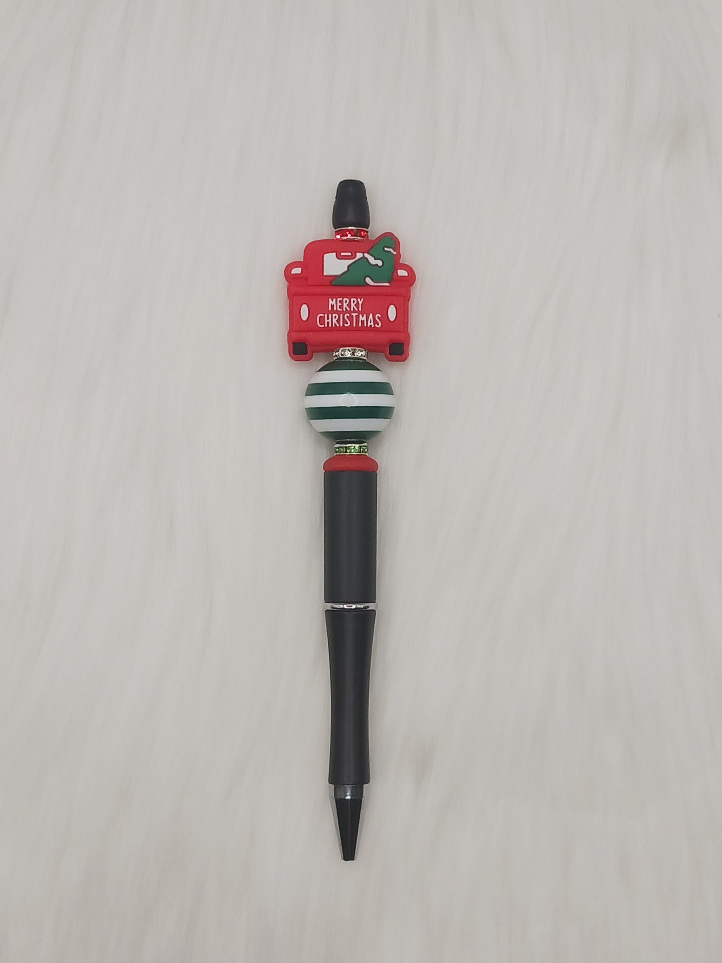 Merry Christmas truck beaded pen
