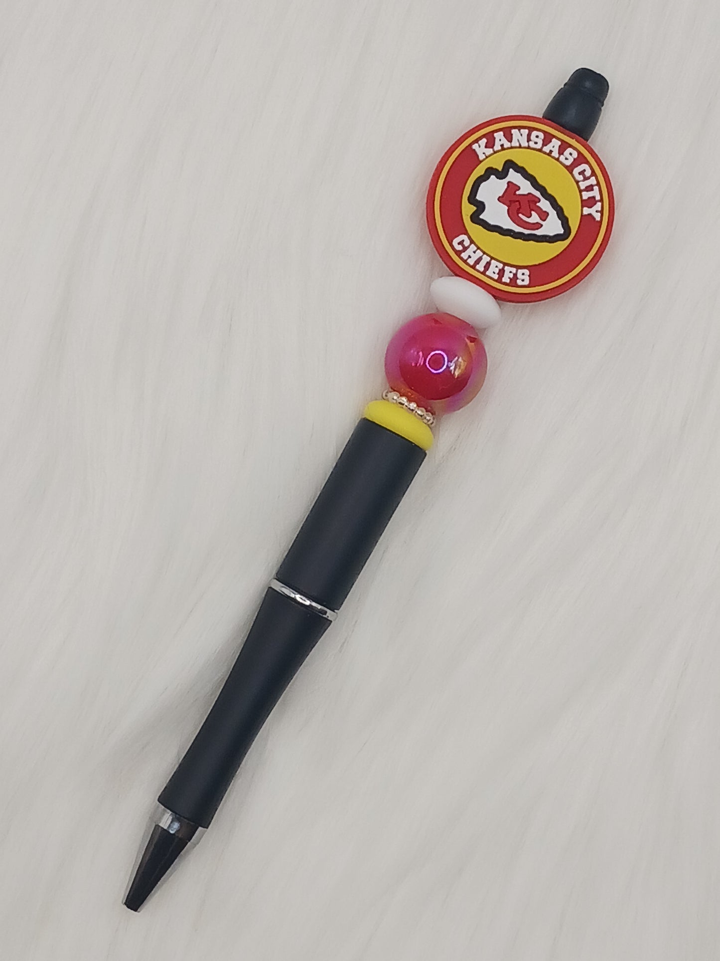 KC red and yellow beaded pen