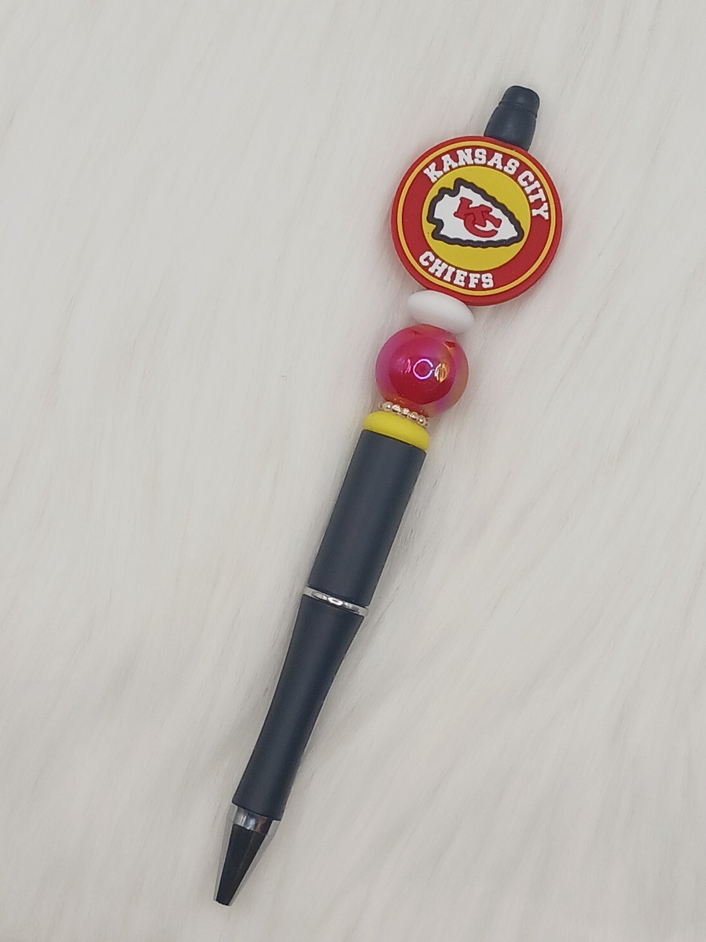 KC red and yellow beaded pen