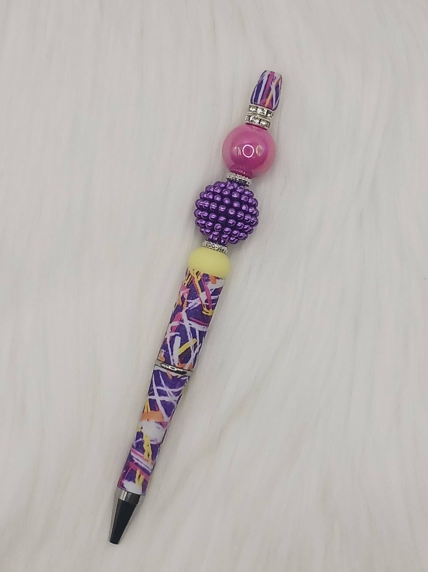 Colorful handmade beaded pen