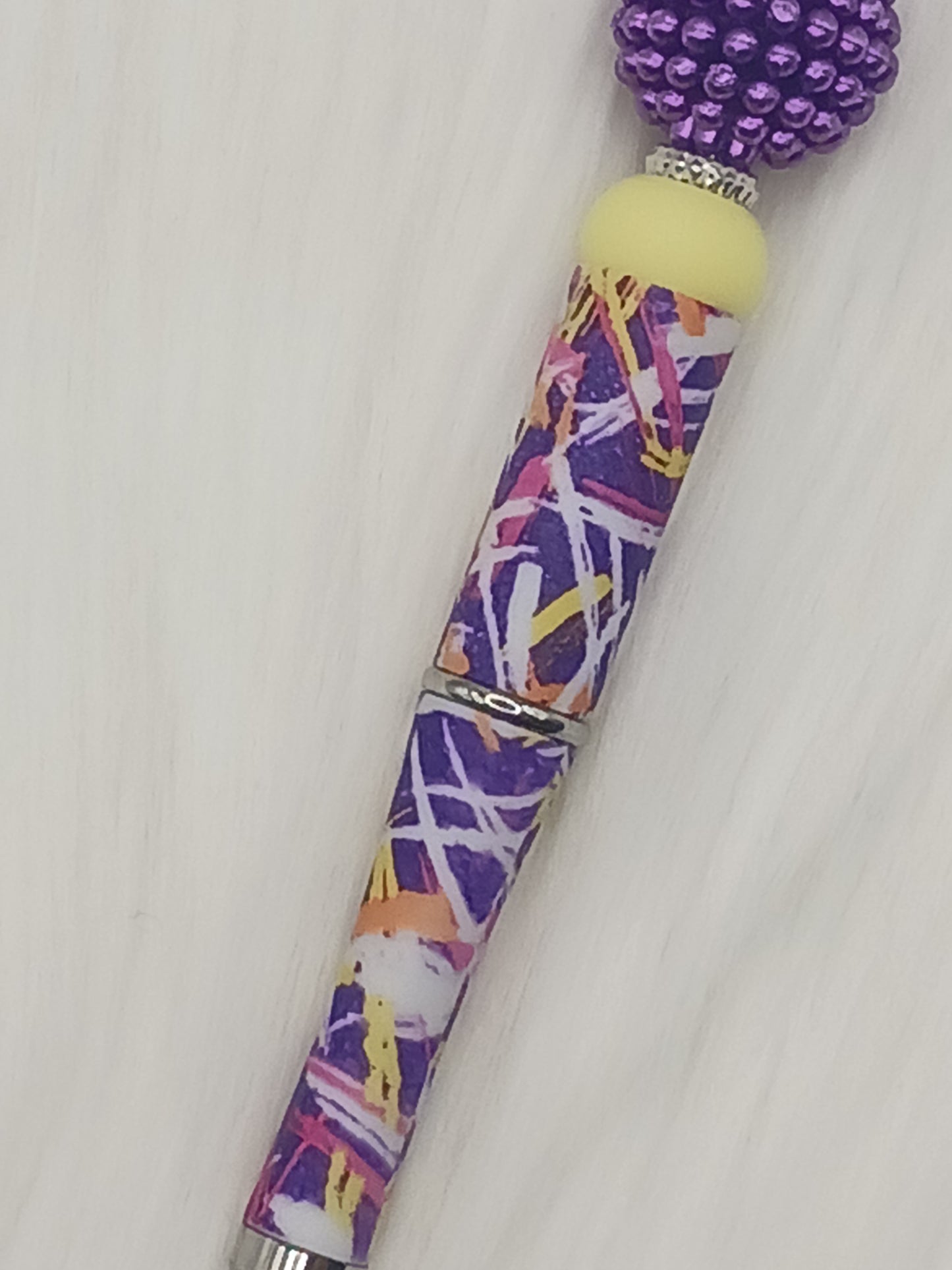 Colorful handmade beaded pen