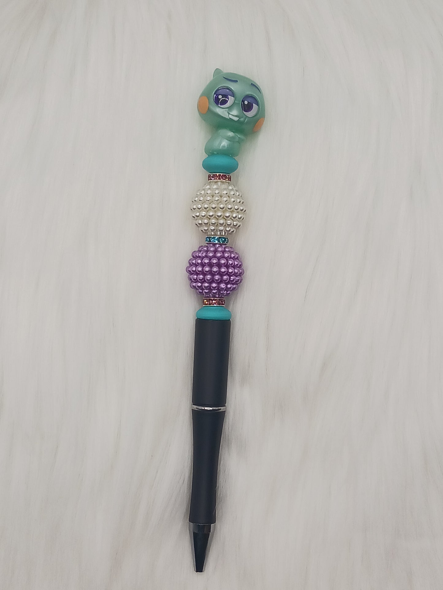 Character topped beaded pen