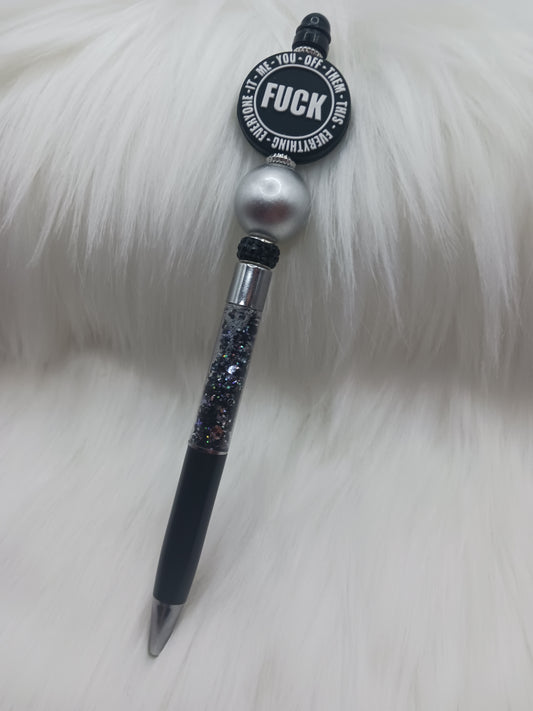 F*ck everything silicone beaded snow globe pen