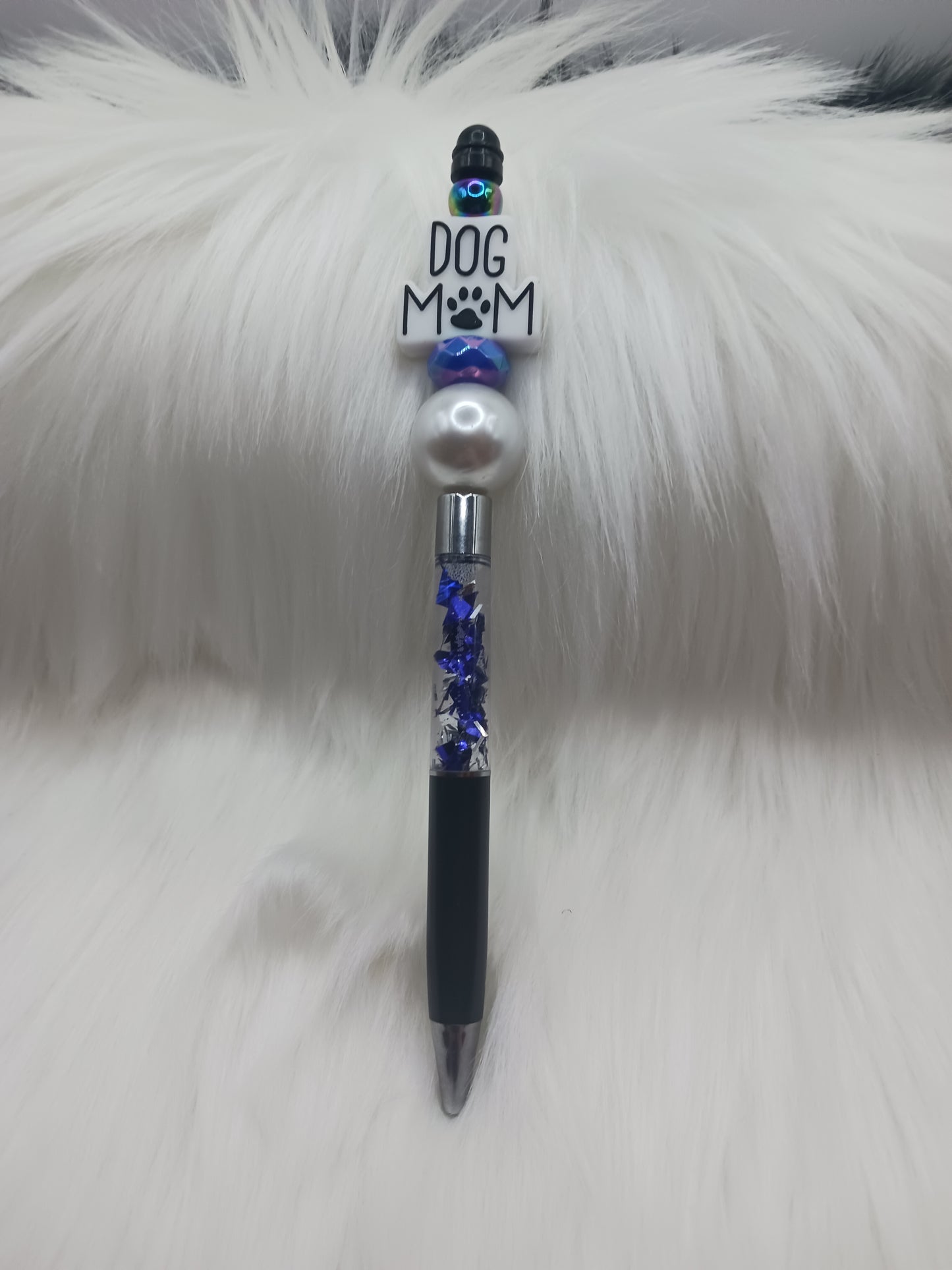 Dog Mom silicone beaded snow globe pen