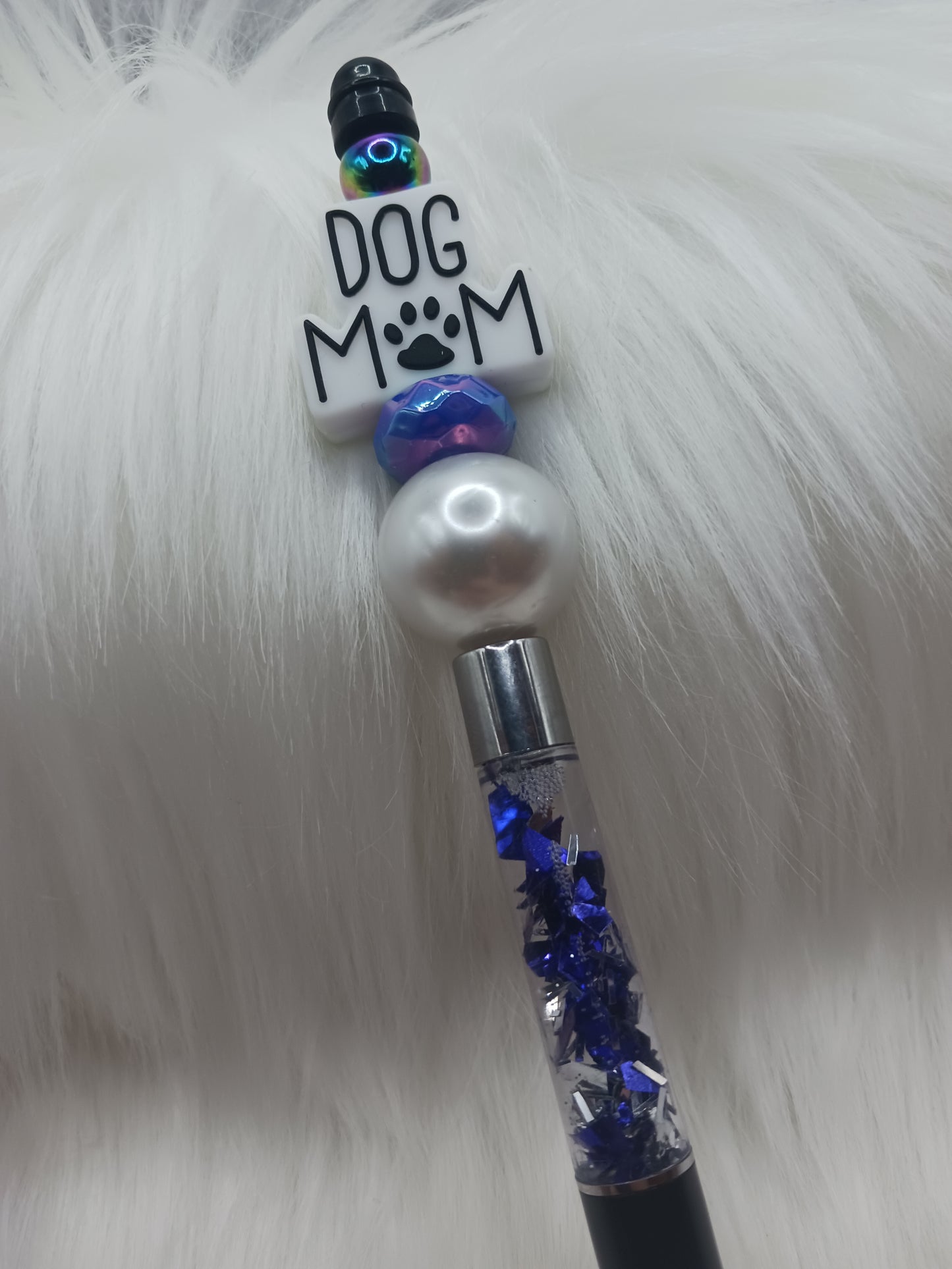 Dog Mom silicone beaded snow globe pen