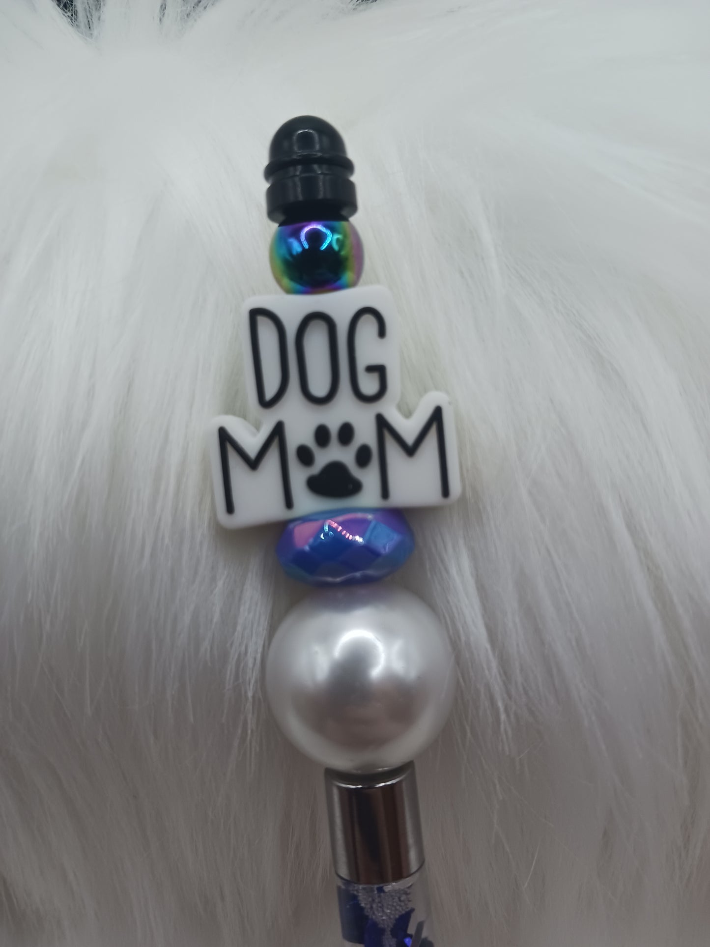 Dog Mom silicone beaded snow globe pen