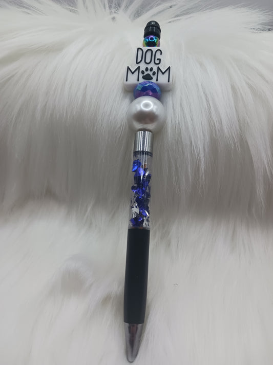 Dog Mom silicone beaded snow globe pen
