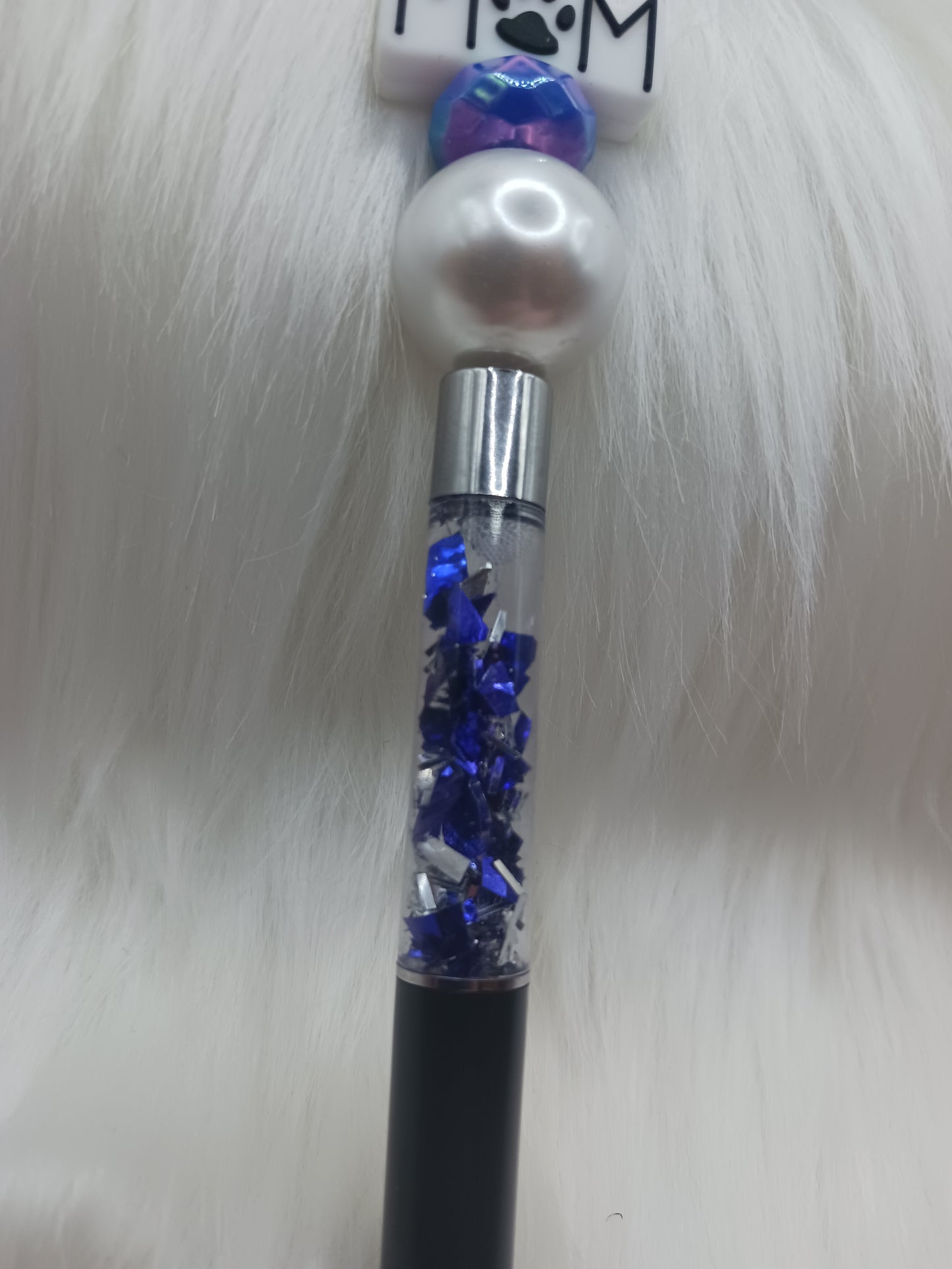 Dog Mom silicone beaded snow globe pen