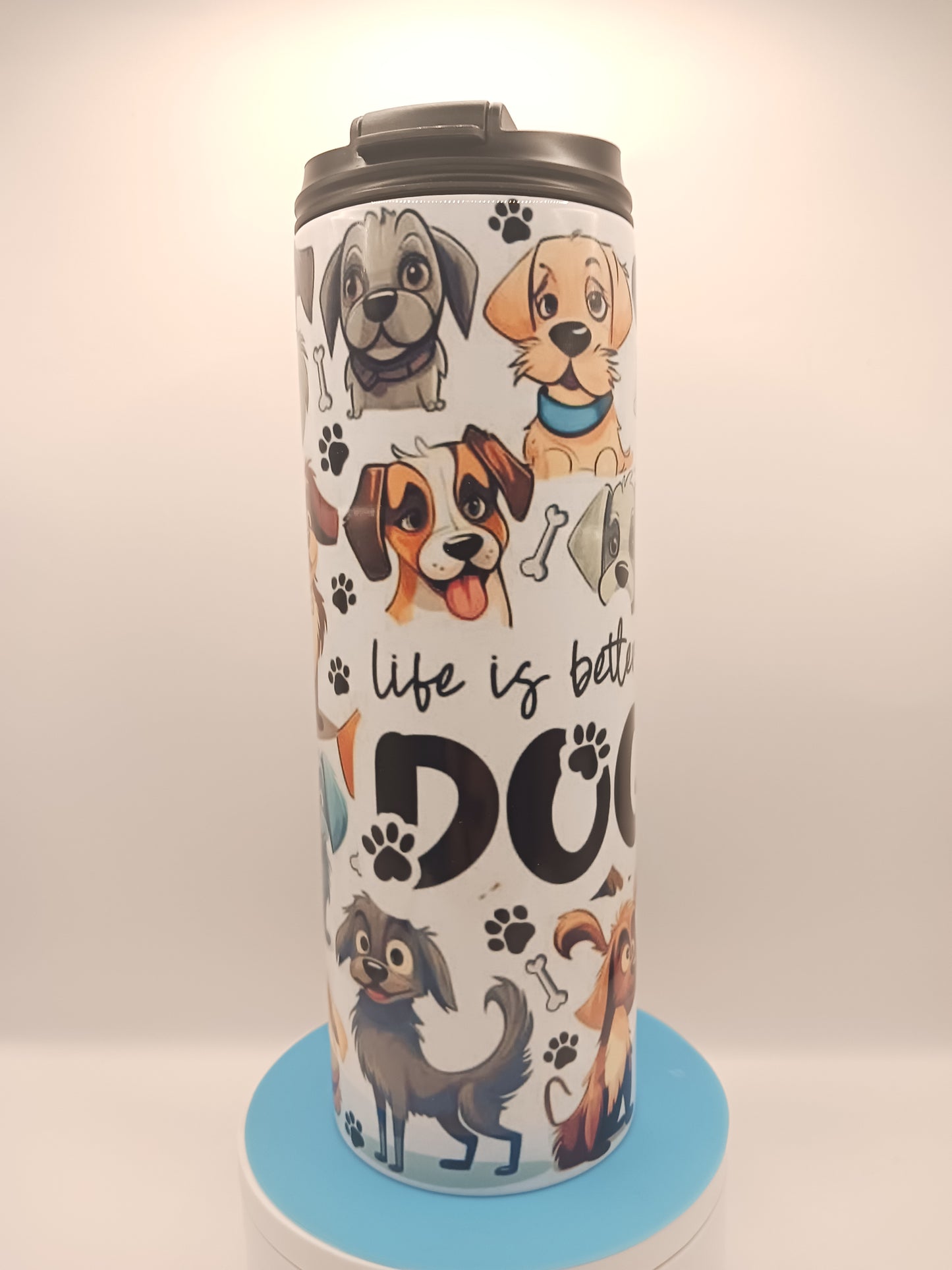 Life is better with dogs dual top tumbler