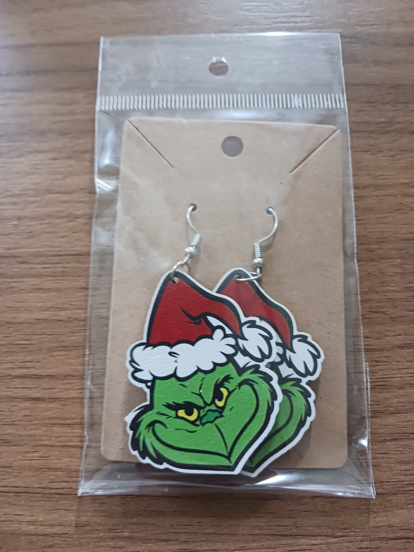 Green guy Christmas earrings