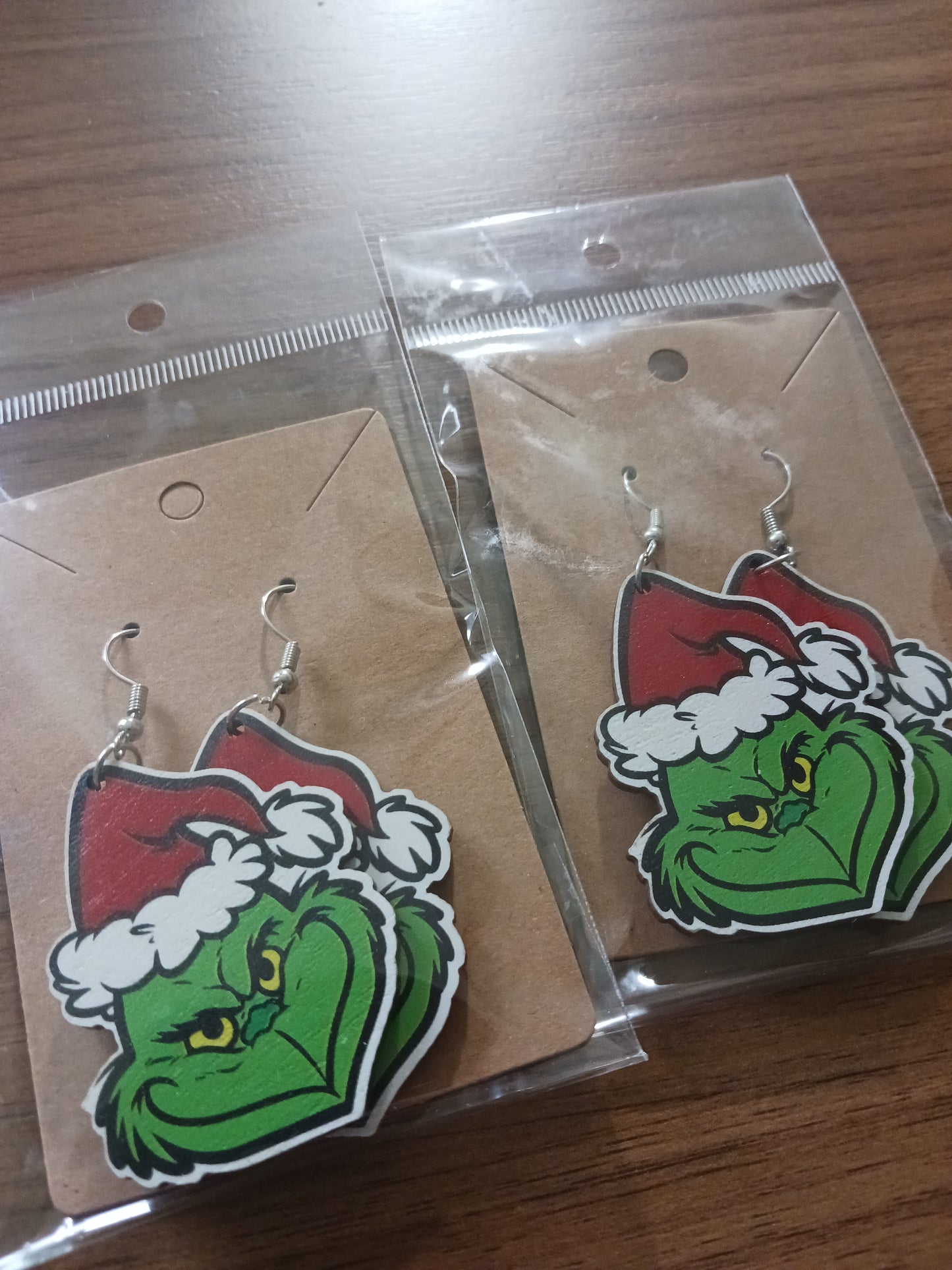 Green guy Christmas earrings