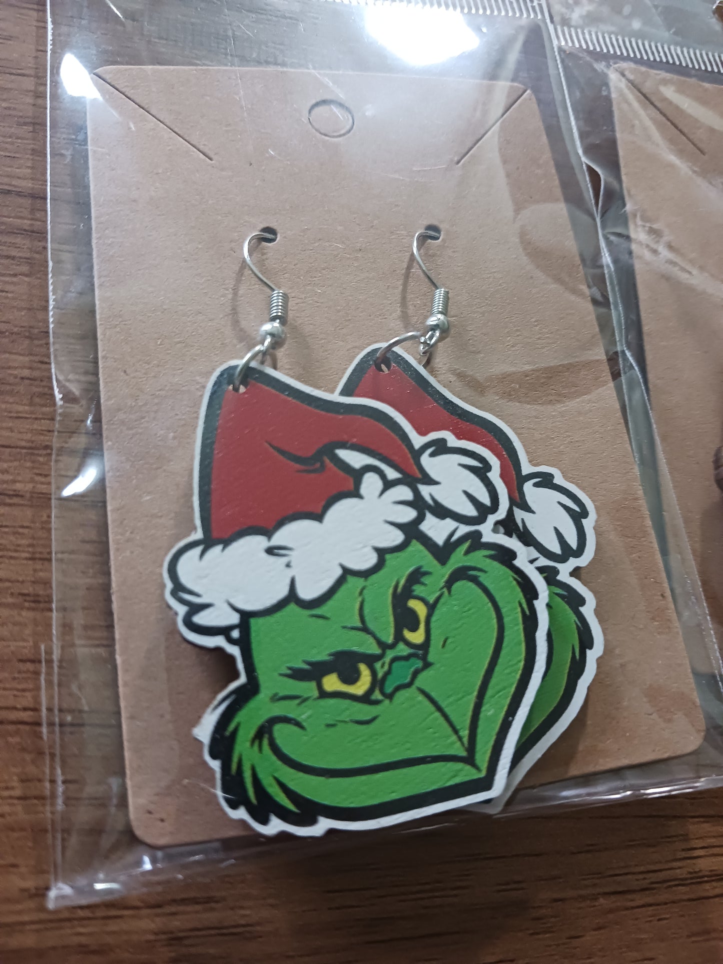 Green guy Christmas earrings