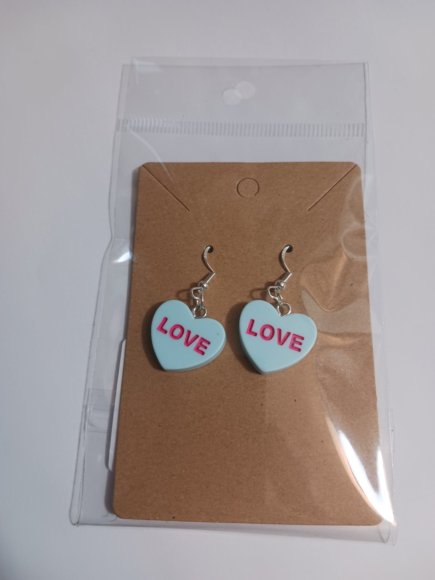 Love message heart earrings