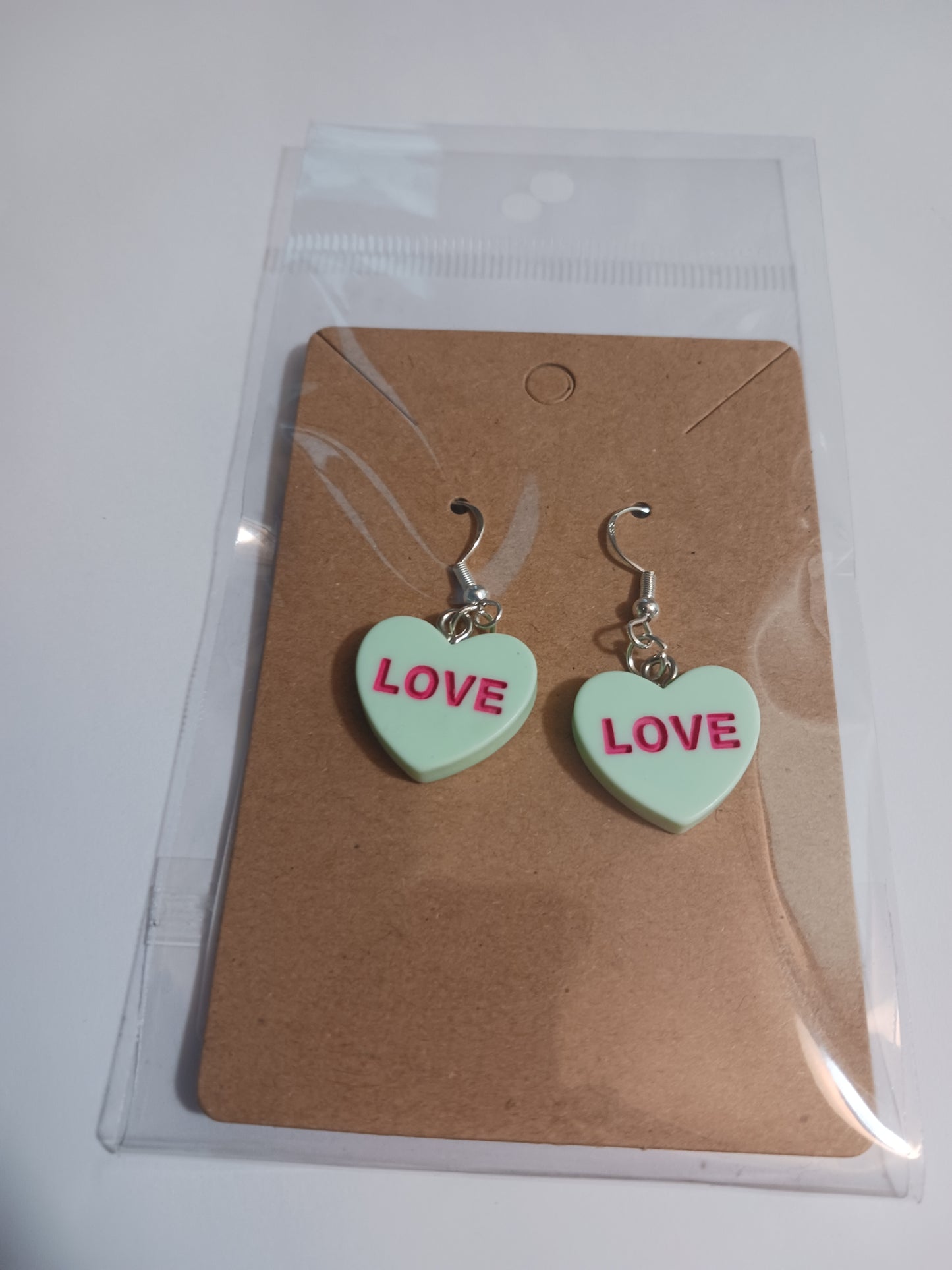 Love message heart earrings