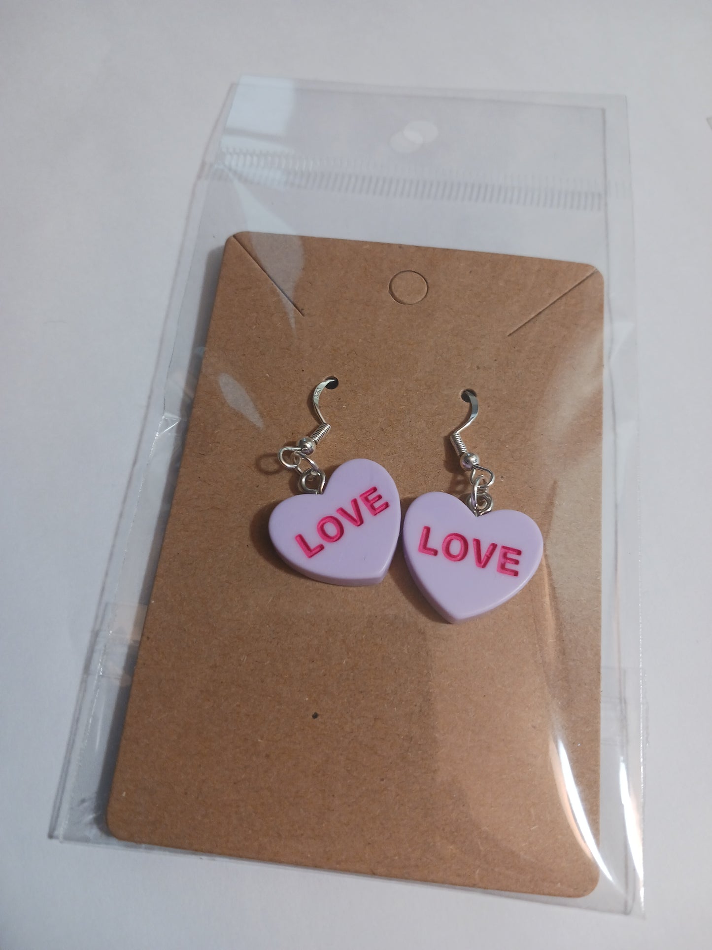 Love message heart earrings