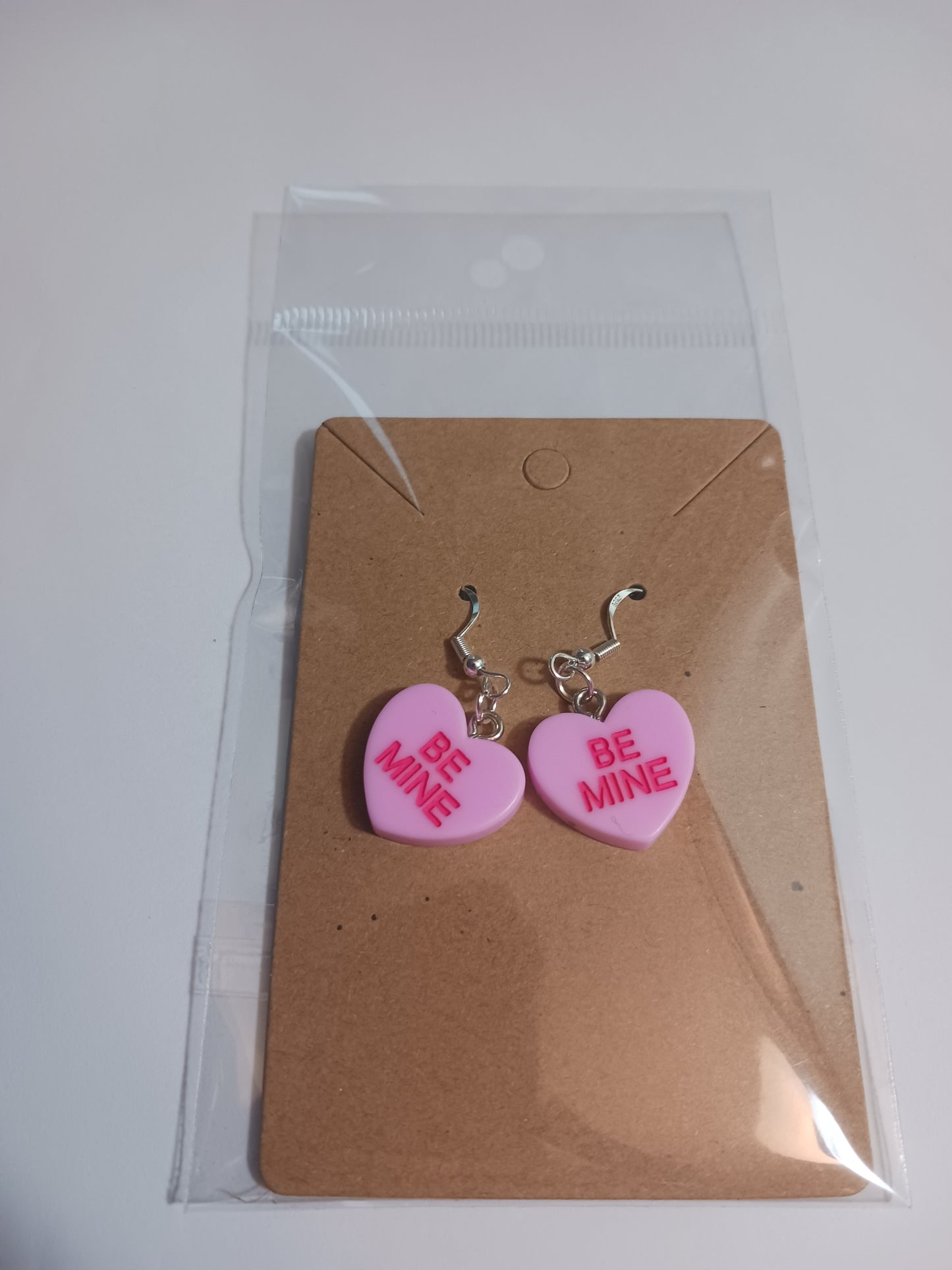 Be mine message heart earrings