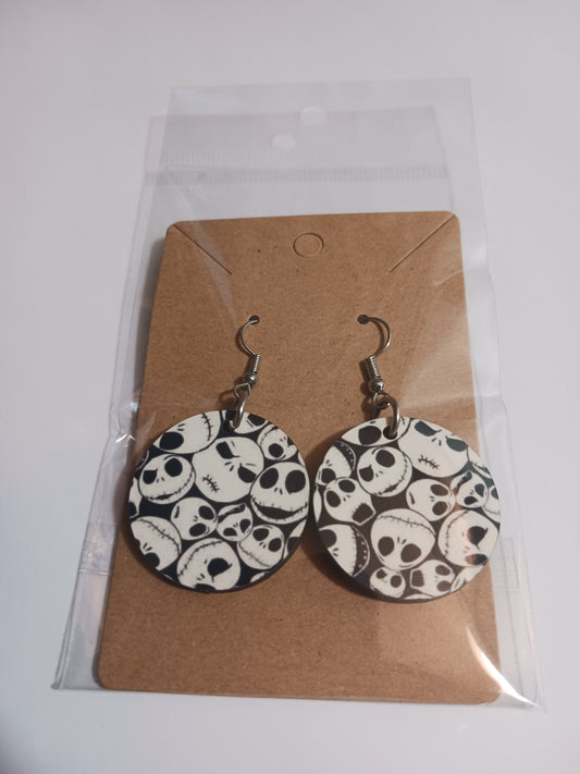 Skeleton round earrings