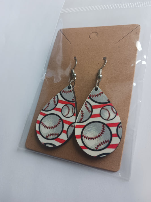 Baseball stripe earrings